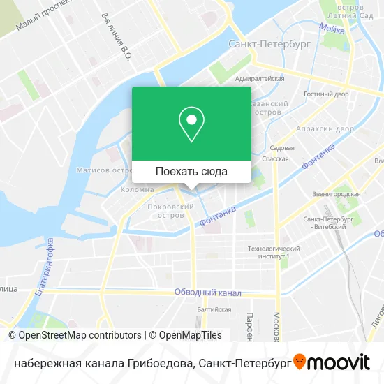Карта набережная канала Грибоедова