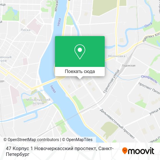 Карта 47 Корпус 1 Новочеркасский проспект