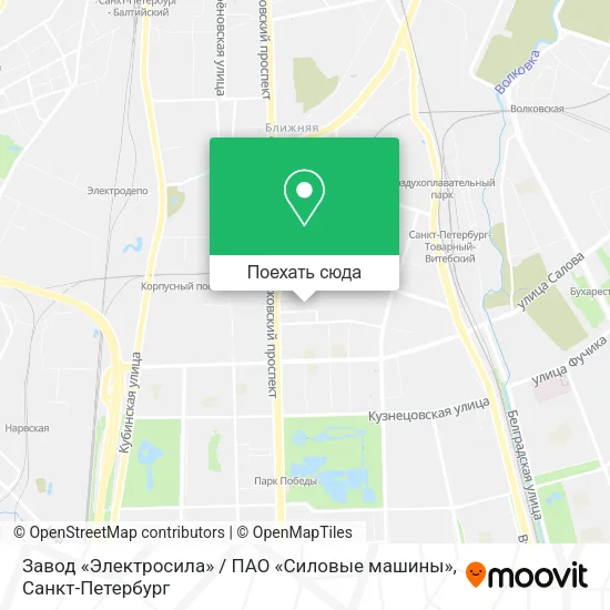 Карта Завод «Электросила» / ПАО «Силовые машины»