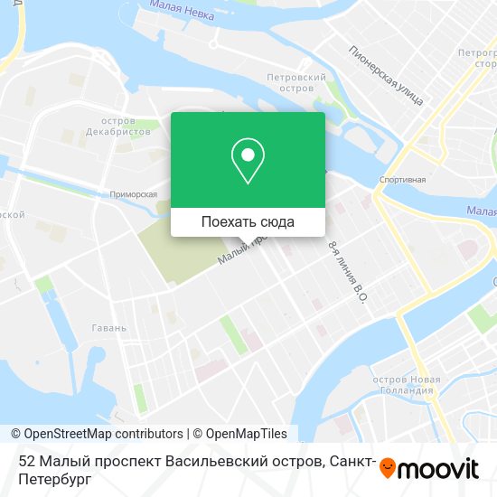 Карта 52 Малый проспект Васильевский остров