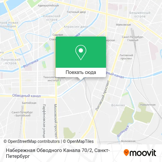 Карта Набережная Обводного Канала 70 / 2