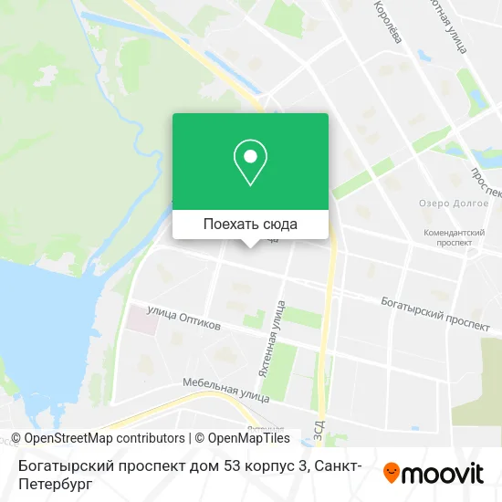 Карта Богатырский проспект дом 53 корпус 3