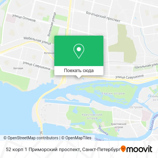 Карта 52 корп 1 Приморский проспект