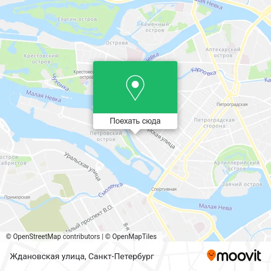 Карта Ждановская улица