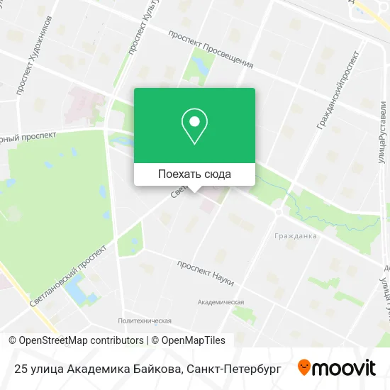 Карта 25 улица Академика Байкова