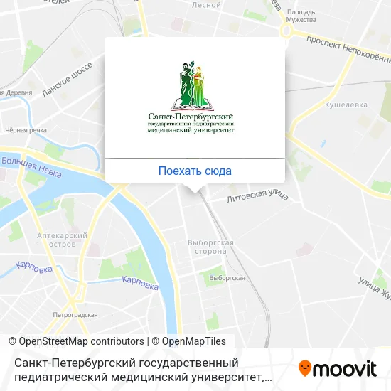 Карта Санкт-Петербургский государственный педиатрический медицинский университет