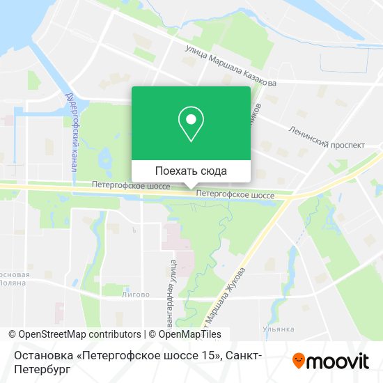 Карта Остановка «Петергофское шоссе 15»