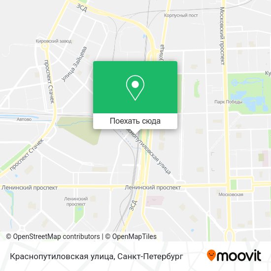 Карта Краснопутиловская улица
