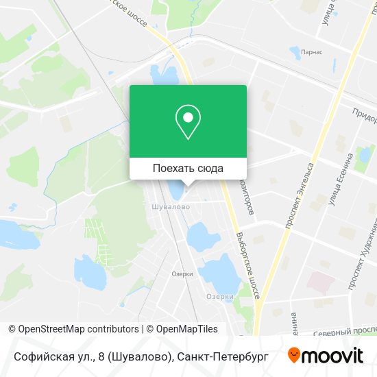 Карта Софийская ул., 8 (Шувалово)