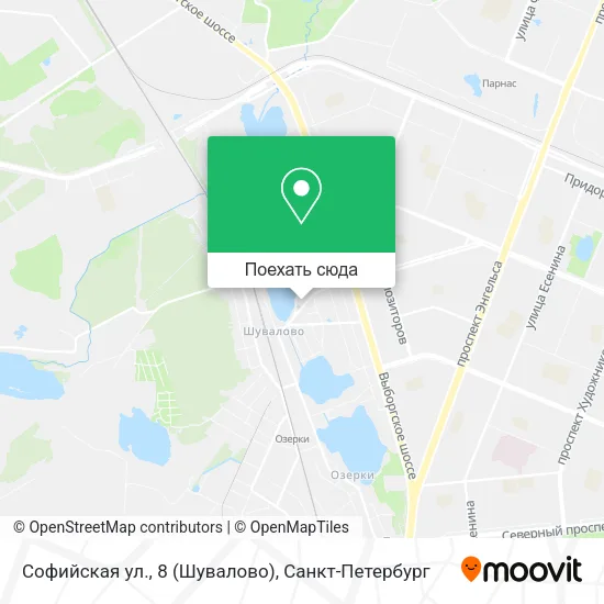 Карта Софийская ул., 8 (Шувалово)