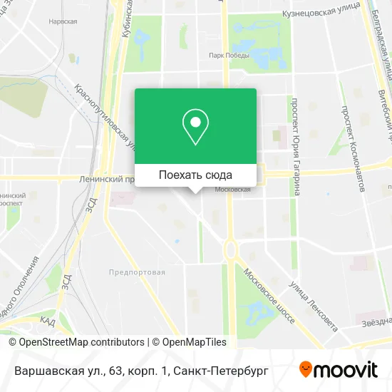 Карта Варшавская ул., 63, корп. 1
