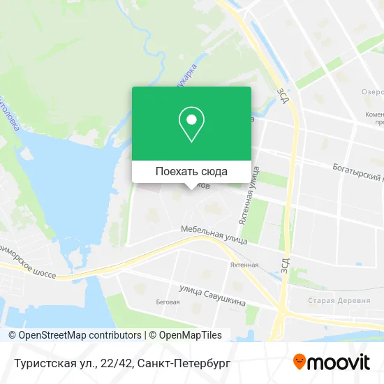Карта Туристская ул., 22/42