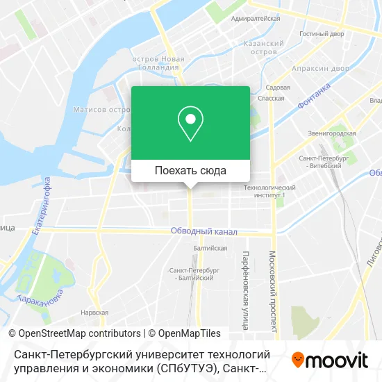 Карта Санкт-Петербургский университет технологий управления и экономики (СПбУТУЭ)