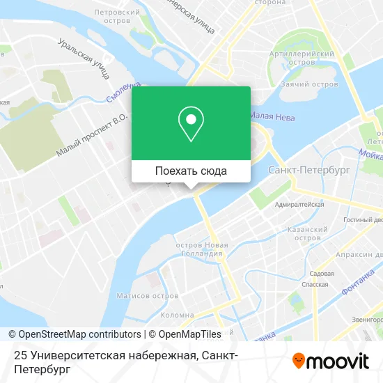 Карта 25 Университетская набережная