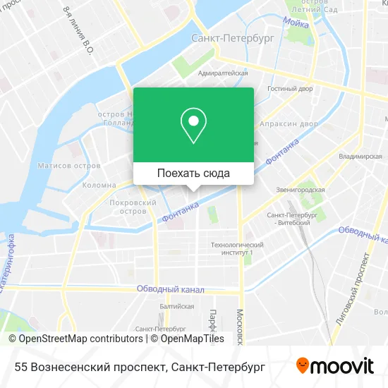 Карта 55 Вознесенский проспект