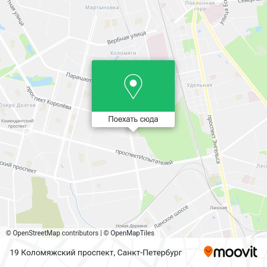 Карта 19 Коломяжский проспект
