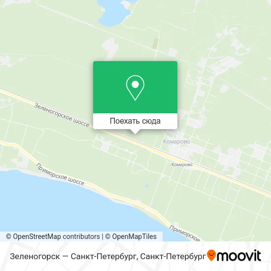 Карта Зеленогорск — Санкт-Петербург