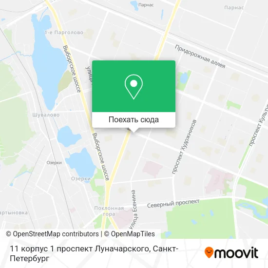 Карта 11 корпус 1 проспект Луначарского