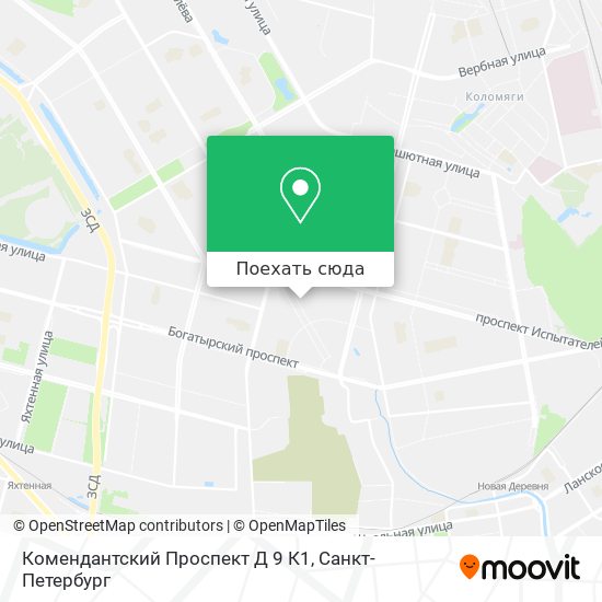 Карта Комендантский Проспект Д 9 К1
