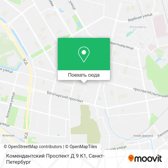 Карта Комендантский Проспект Д 9 К1