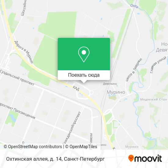 Карта Охтинская аллея, д. 14