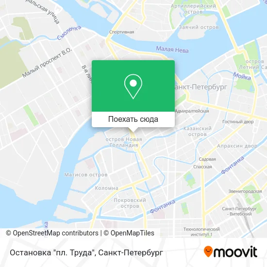 Карта Остановка "пл. Труда"