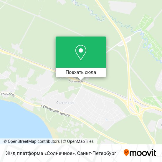 Карта Ж/д платформа «Солнечное»