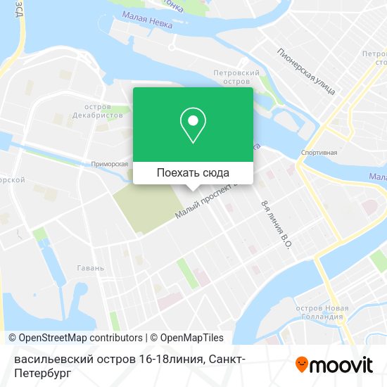 Карта васильевский остров 16-18линия