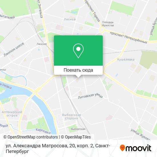 Карта ул. Александра Матросова, 20, корп. 2