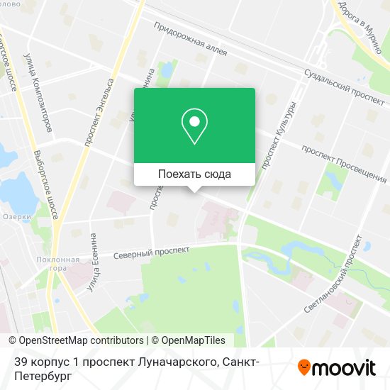 Карта 39 корпус 1 проспект Луначарского