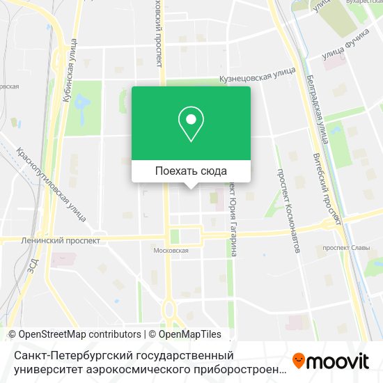 Карта Санкт-Петербургский государственный университет аэрокосмического приборостроения (ГУАП)
