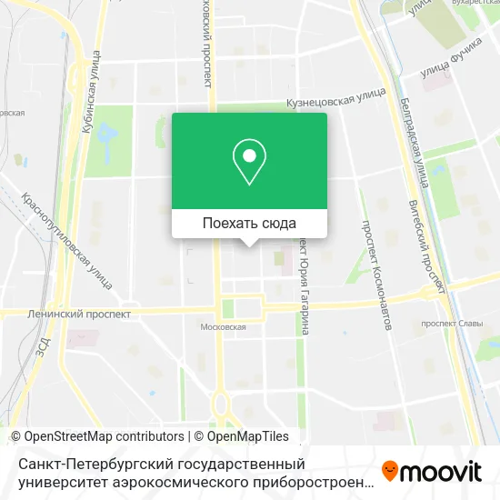 Карта Санкт-Петербургский государственный университет аэрокосмического приборостроения (ГУАП)