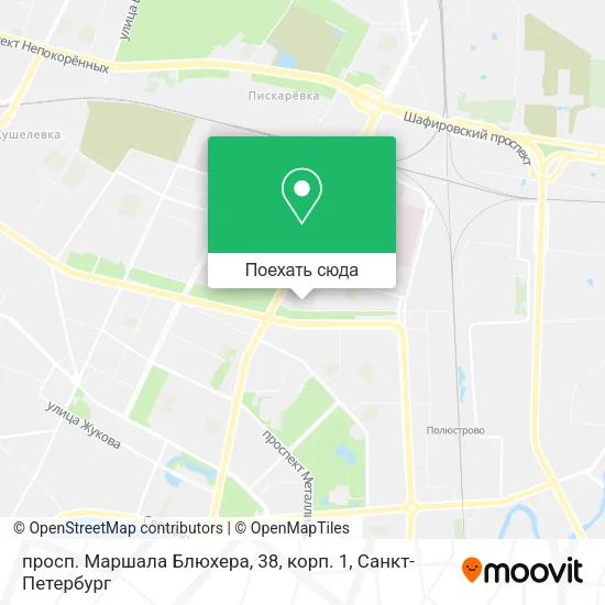 Карта просп. Маршала Блюхера, 38, корп. 1