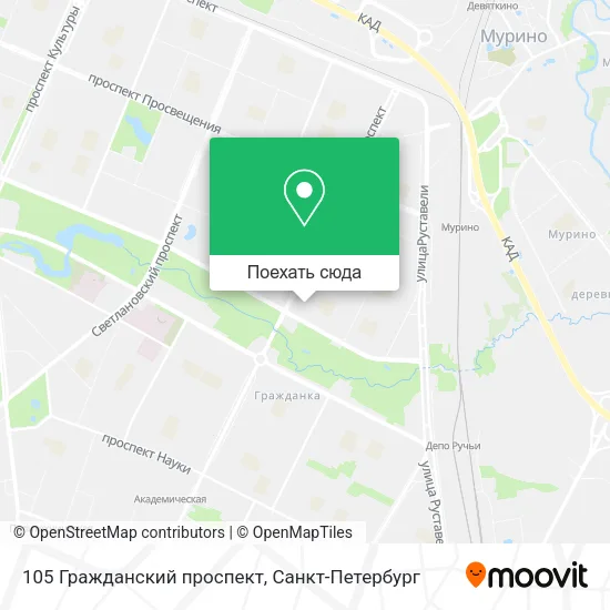 Карта 105 Гражданский проспект