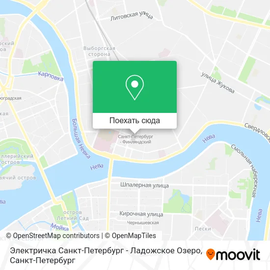 Карта Электричка Санкт-Петербург - Ладожское Озеро