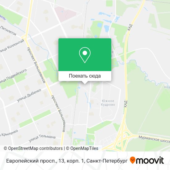 Карта Европейский просп., 13, корп. 1