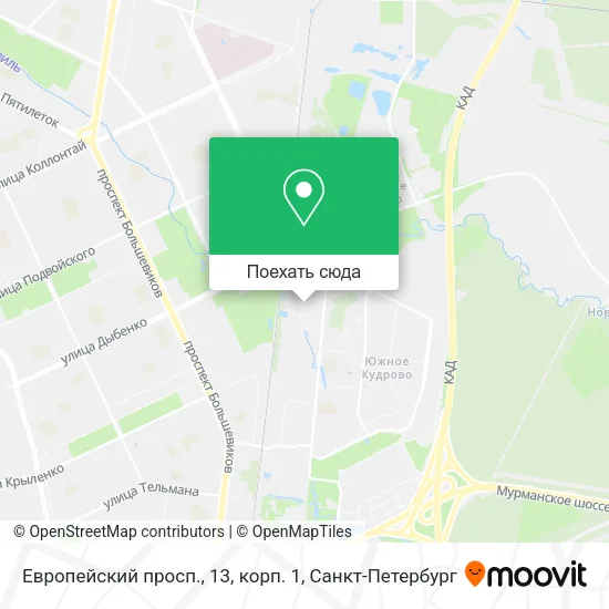 Карта Европейский просп., 13, корп. 1