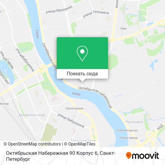 Карта Октябрьская Набережная 90 Корпус 6