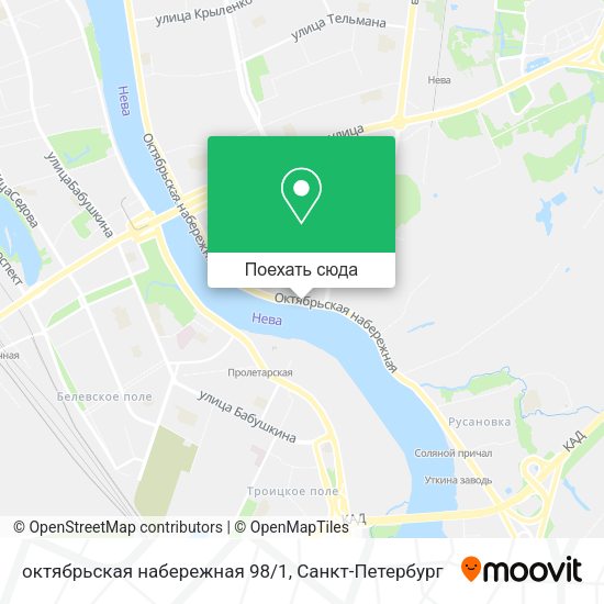 Карта октябрьская набережная 98/1