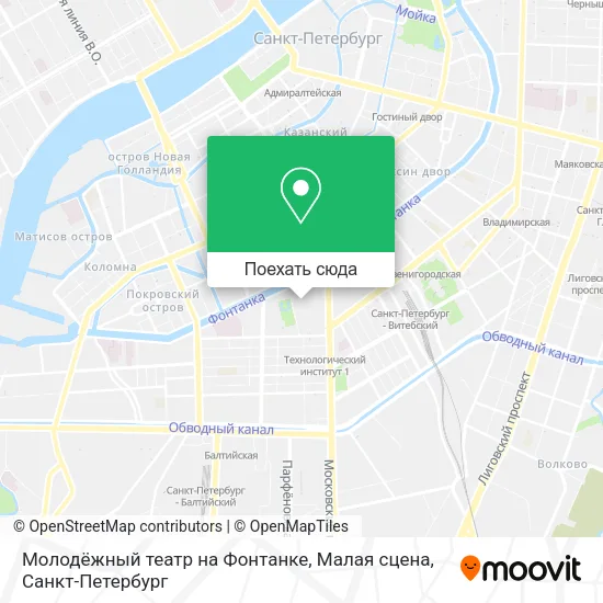 Карта Молодёжный театр на Фонтанке, Малая сцена