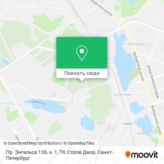 Карта Пр. Энгельса 136, к. 1, ТК Строй Двор