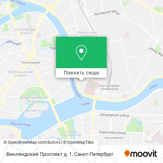 Карта Финляндский Проспект д. 1