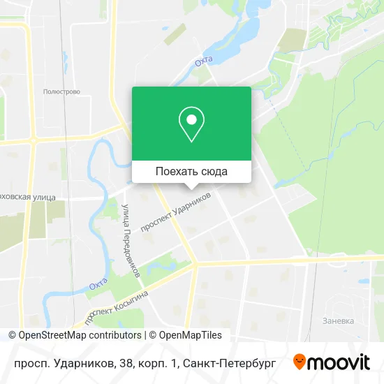 Карта просп. Ударников, 38, корп. 1