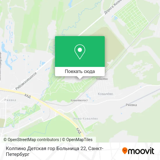 Карта Колпино Детская гор Больница 22