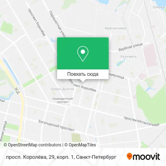 Карта просп. Королёва, 29, корп. 1