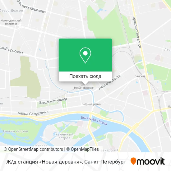 Карта Ж/д станция «Новая деревня»