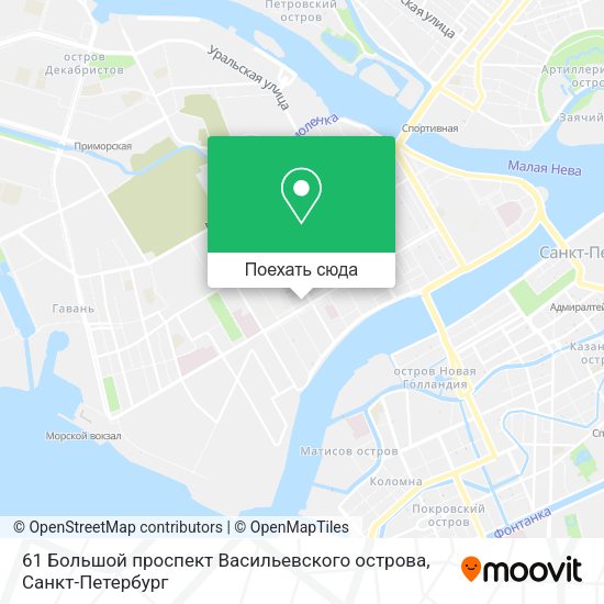 Карта 61 Большой проспект Васильевского острова