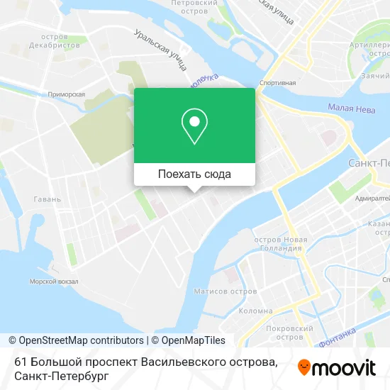 Карта 61 Большой проспект Васильевского острова