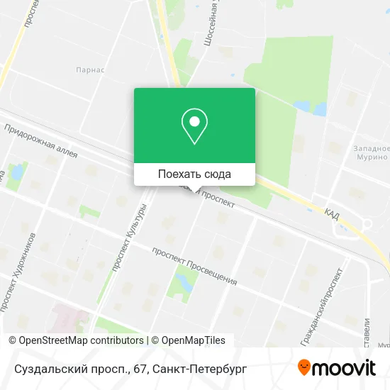 Карта Суздальский просп., 67