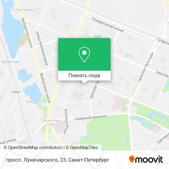 Карта просп. Луначарского, 23
